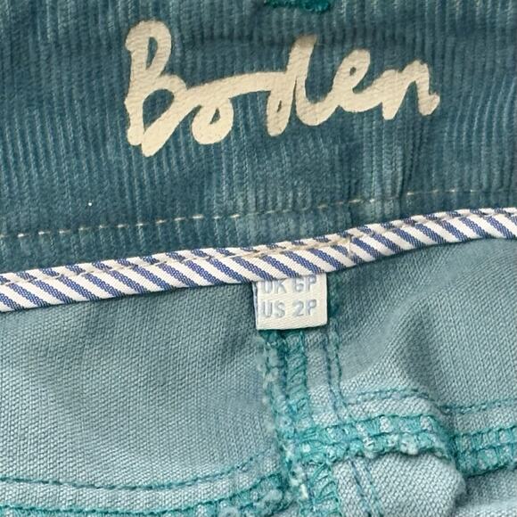 Boden Size 2 Petite Blue Cotton Corduroy Ankle Pants Preppy Classic - Picture 3 of 5